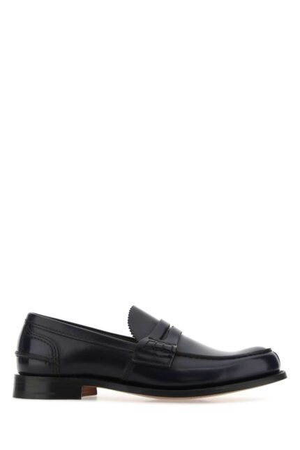 Navy blue leather Turnbridge loafers