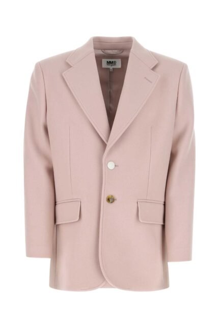 Powder pink wool blend blazer