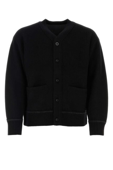 Black cashmere blend cardigan