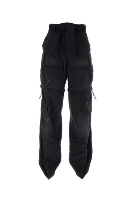 Black cotton Knife Cargo pantaboots