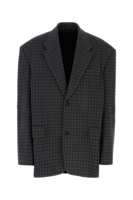 Embroidered polyester blend oversize blazer