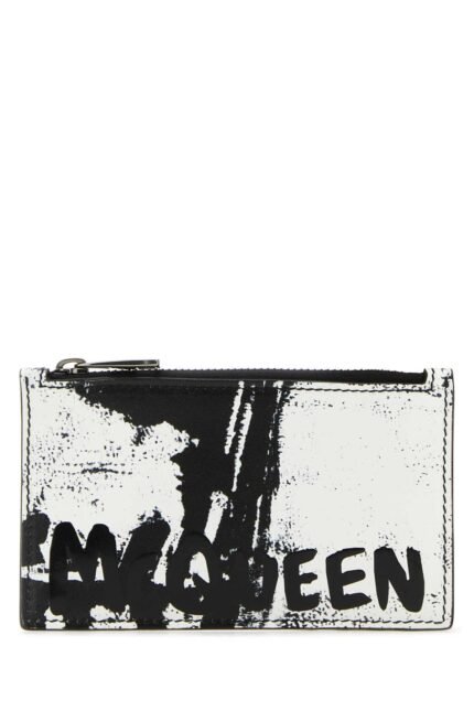 Printed leather card holder