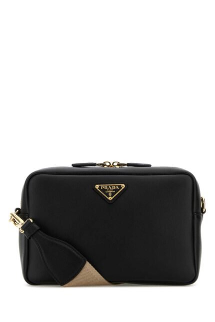 Black leather crossbody bag