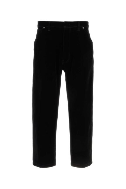 Black velvet denim pant
