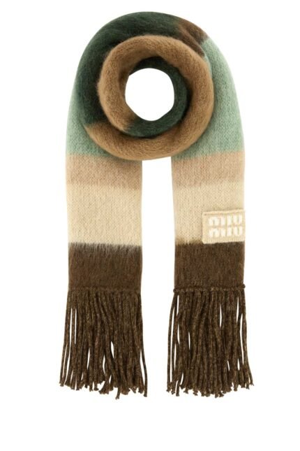 Embroidered mohair blend scarf