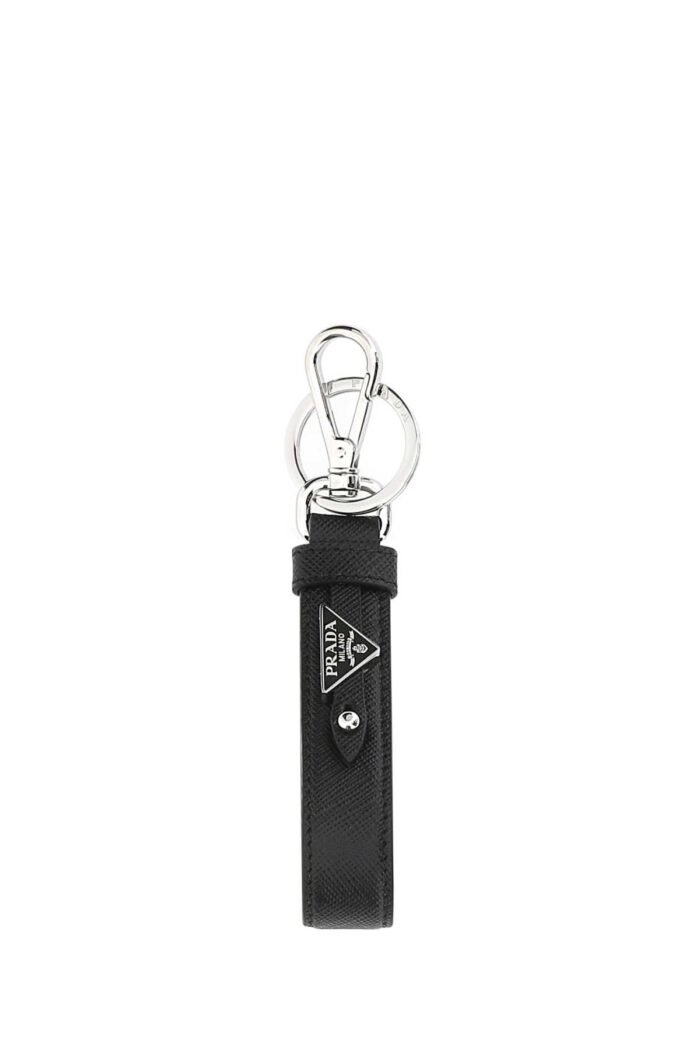 Black leather key ring - Image 1