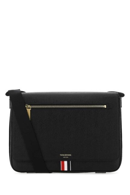 Black leather crossbody bag