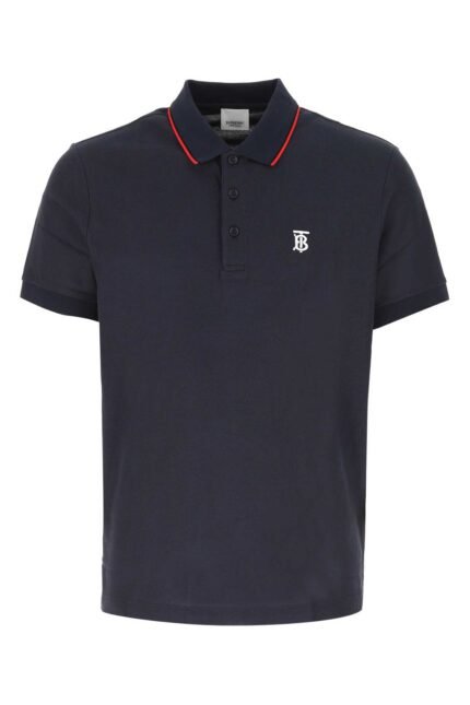 Polo in piquet blu navy