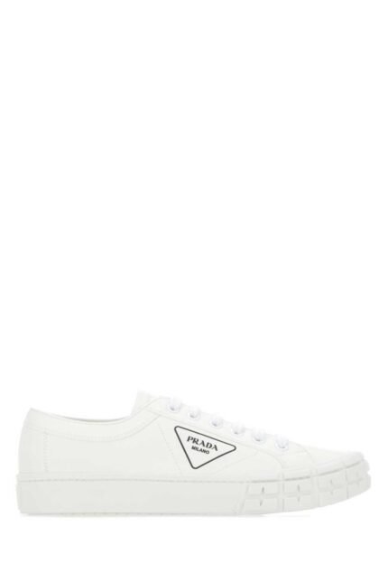 White gabardine Wheel sneakers