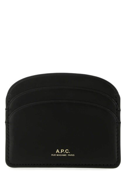 Black leather card holder