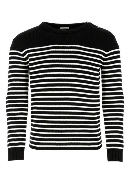 Embroidered cotton blend sweater