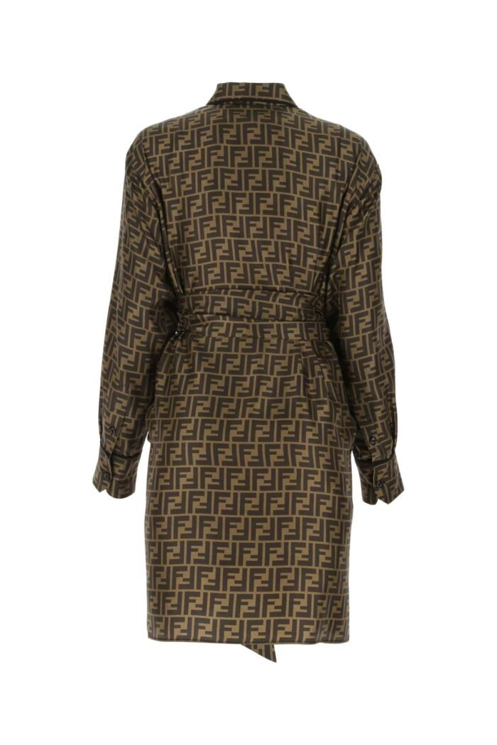 Printed satin shirt dress - Image 2