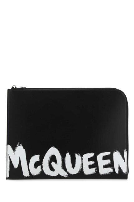 Black leather document holder