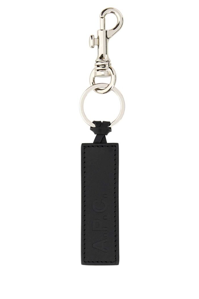 Black leather key ring - Image 1