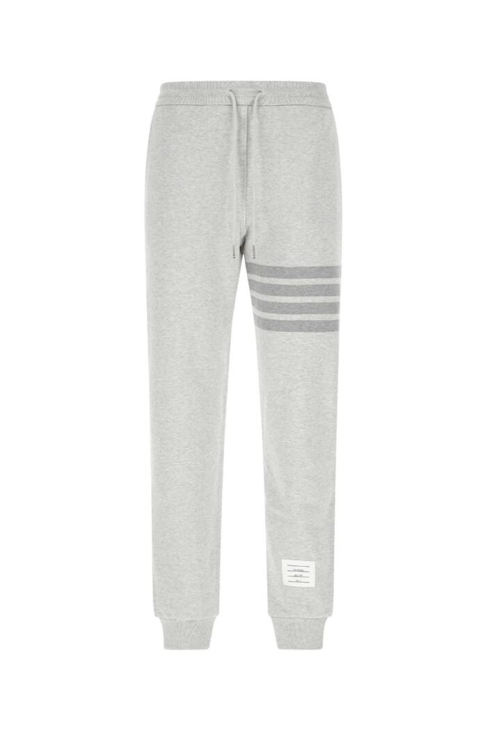 Melange grey cotton joggers - Image 1