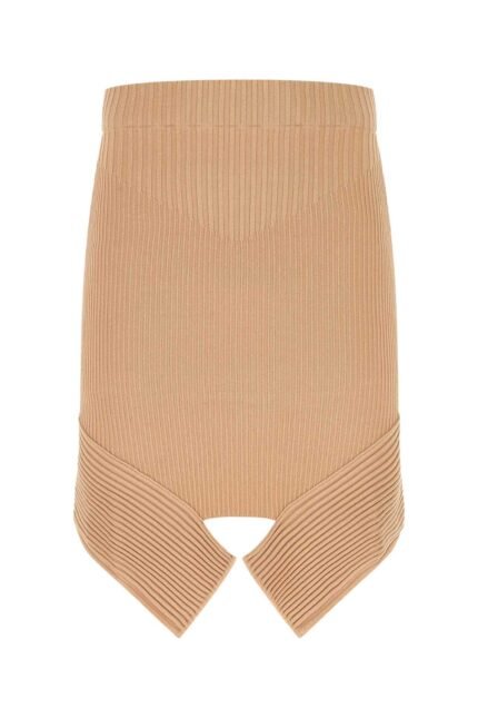 Skin pink stretch viscose blend skirt