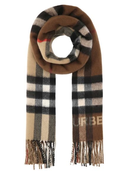 Embroidered cashmere scarf