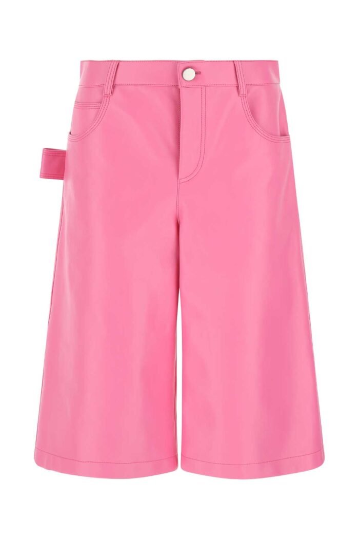 Pink nappa leather bermuda shorts - Image 1