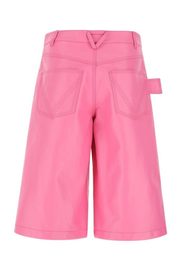 Pink nappa leather bermuda shorts - Image 2