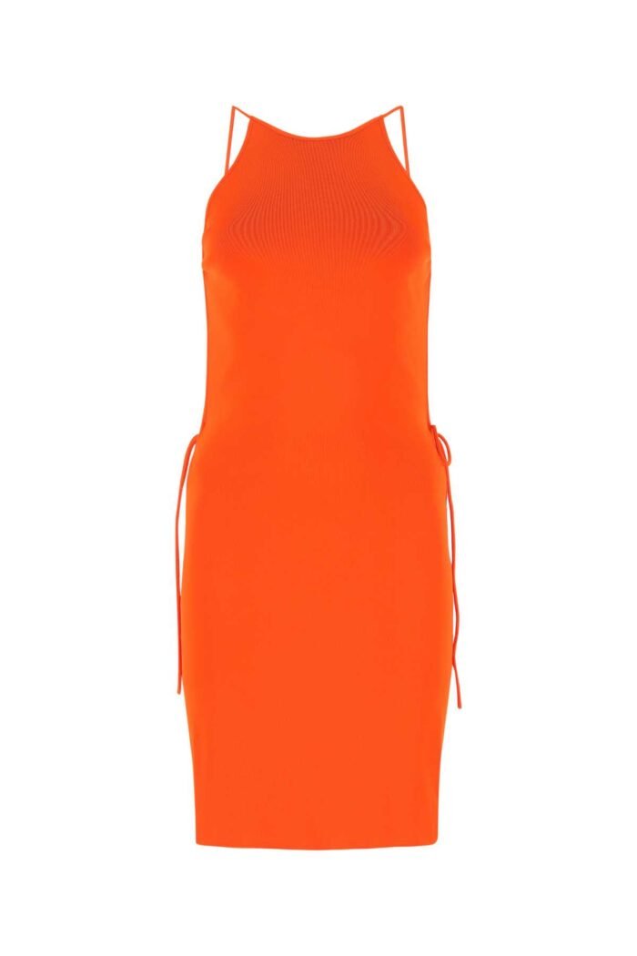 Orange stretch viscose blend dress - Image 1