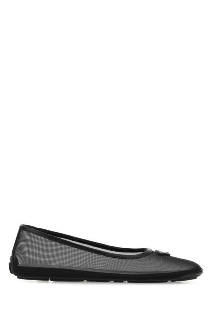 Black mesh ballerinas