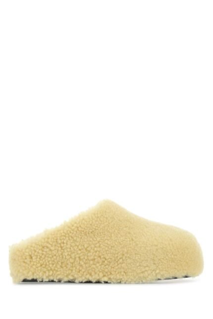 Pastel yellow shearling Giuly slippers