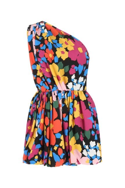 Printed viscose mini dress