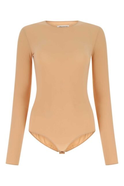 Skin pink stretch nylon bodysuit