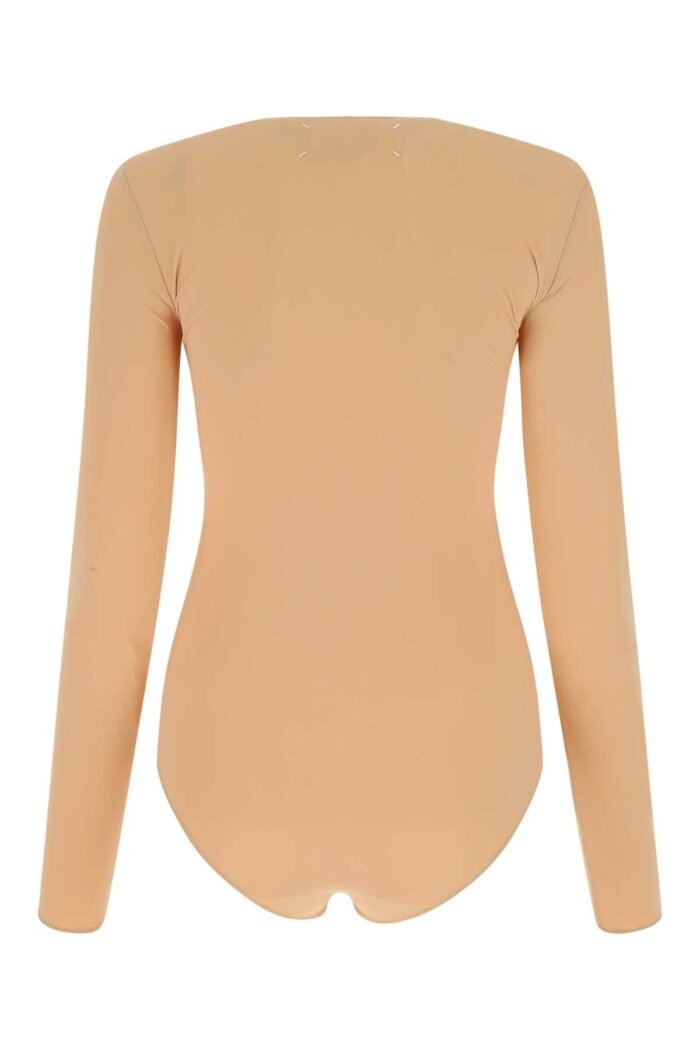 Skin pink stretch nylon bodysuit - Image 2