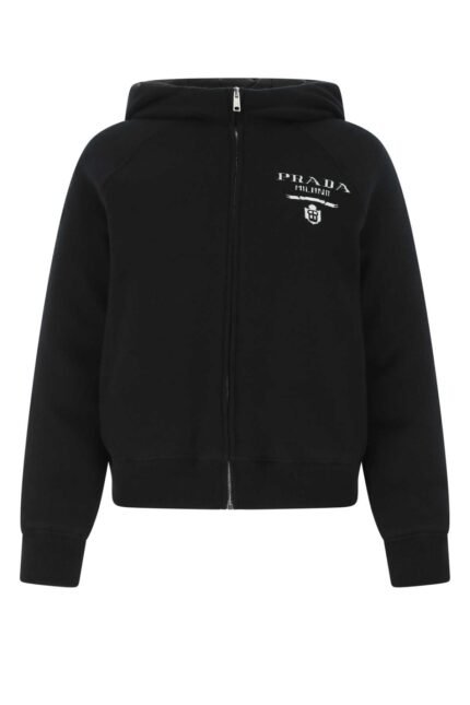 Black cashmere blend down jacket