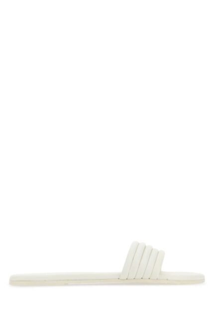 Chalk leather Serena slippers