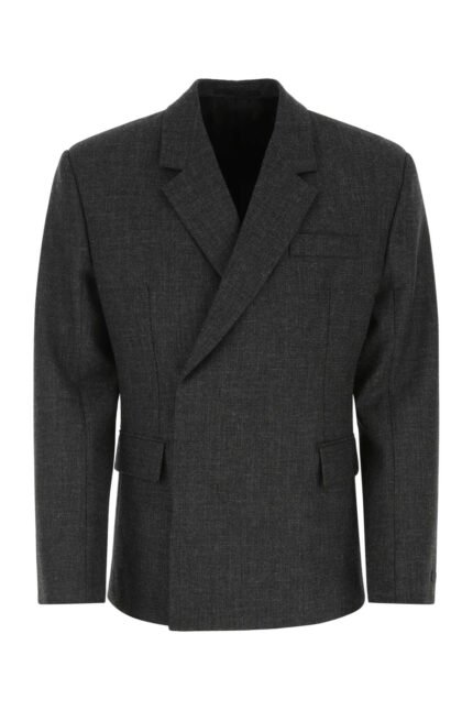 Melange dark grey wool blazer