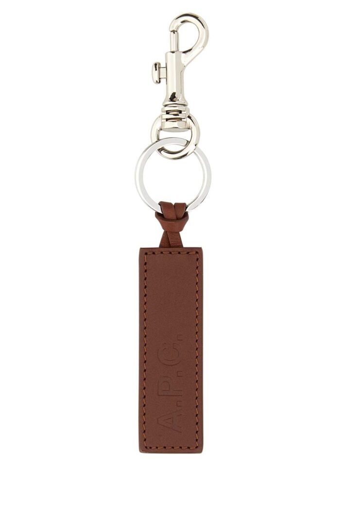 Chocolate leather key ring - Image 1