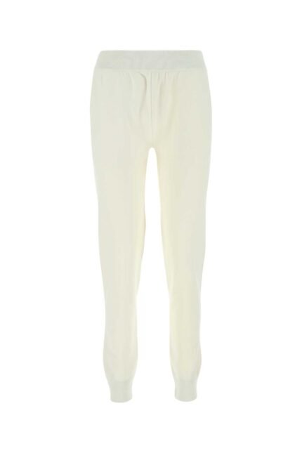 Ivory stretch wool blend joggers