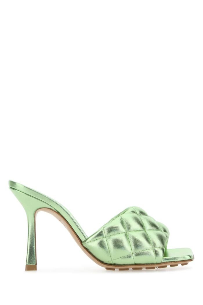 Light green nappa leather Padded sandals - Image 1