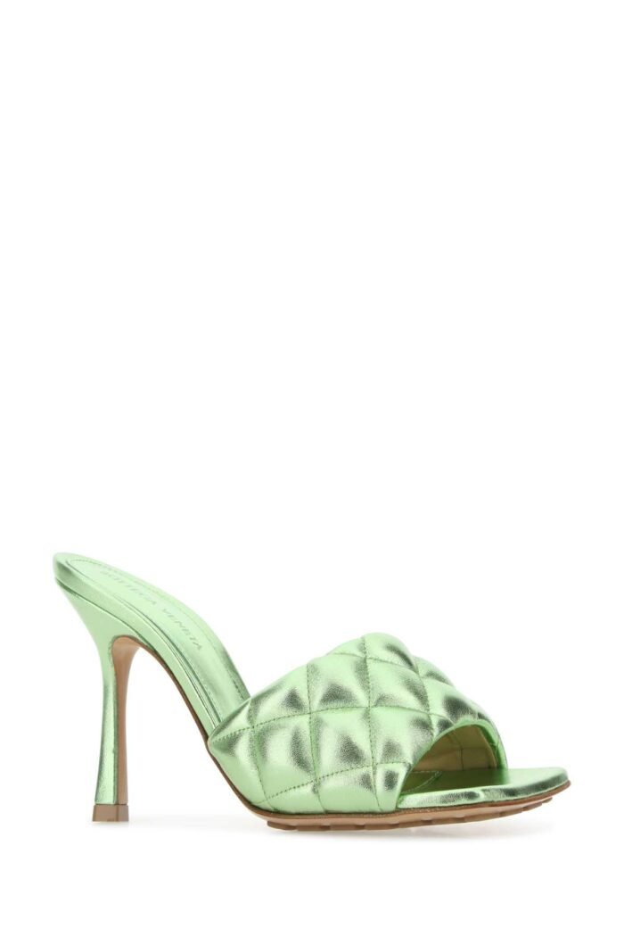 Light green nappa leather Padded sandals - Image 2