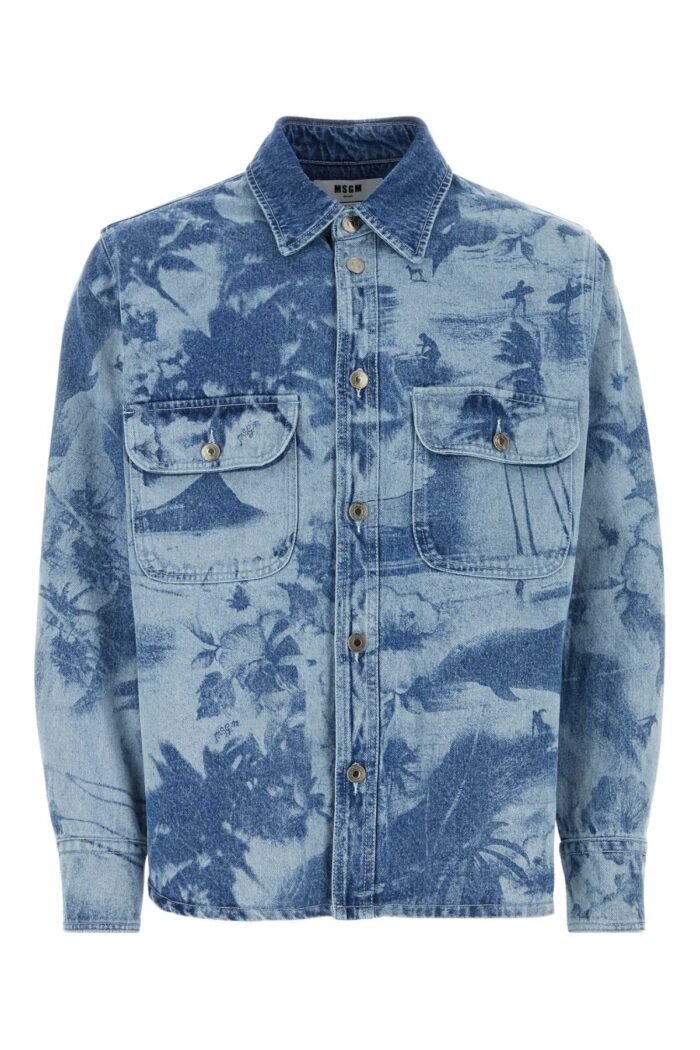 Printed denim shirt - Image 1