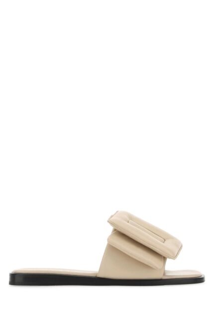 Sand leather Puffy slippers