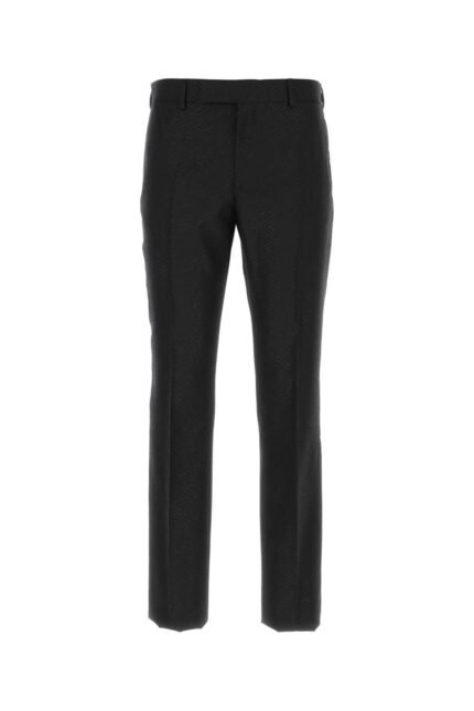 Black wool blend pant