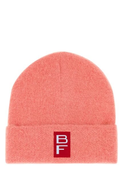 Salmon alpaca beanie hat