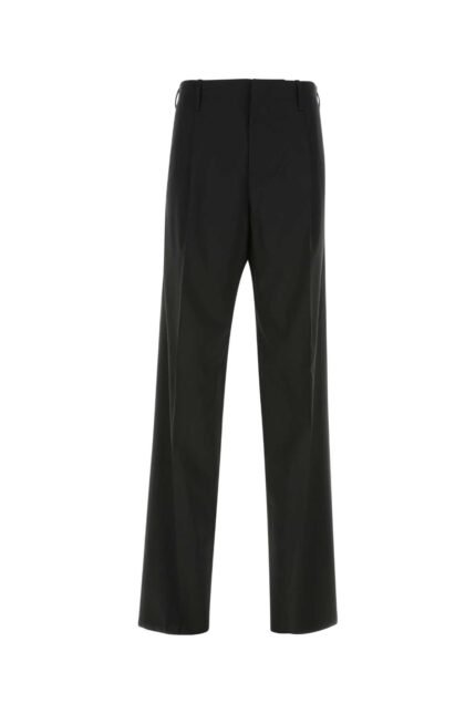 Black stretch wool pant