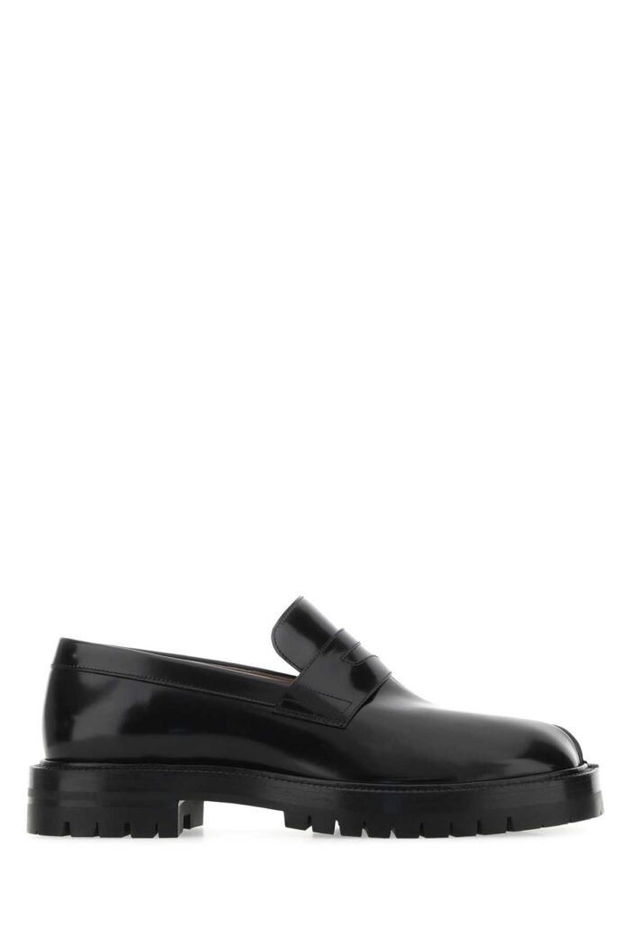 Black leather Tabi loafers - Image 1