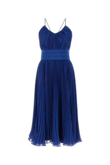 Blue crepe Clarino dress