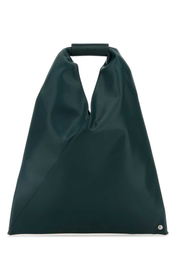 Bottle green synthetic leather Japanese handbag - Image 1