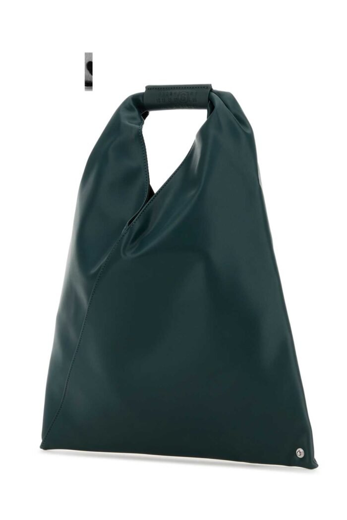 Bottle green synthetic leather Japanese handbag - Image 2