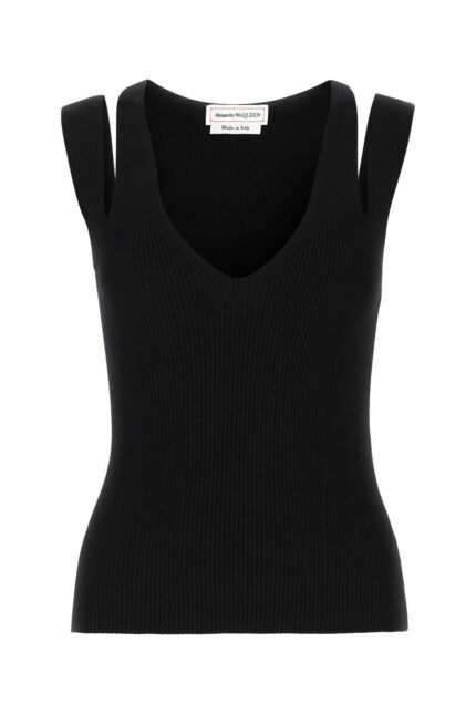 Black viscose blend top