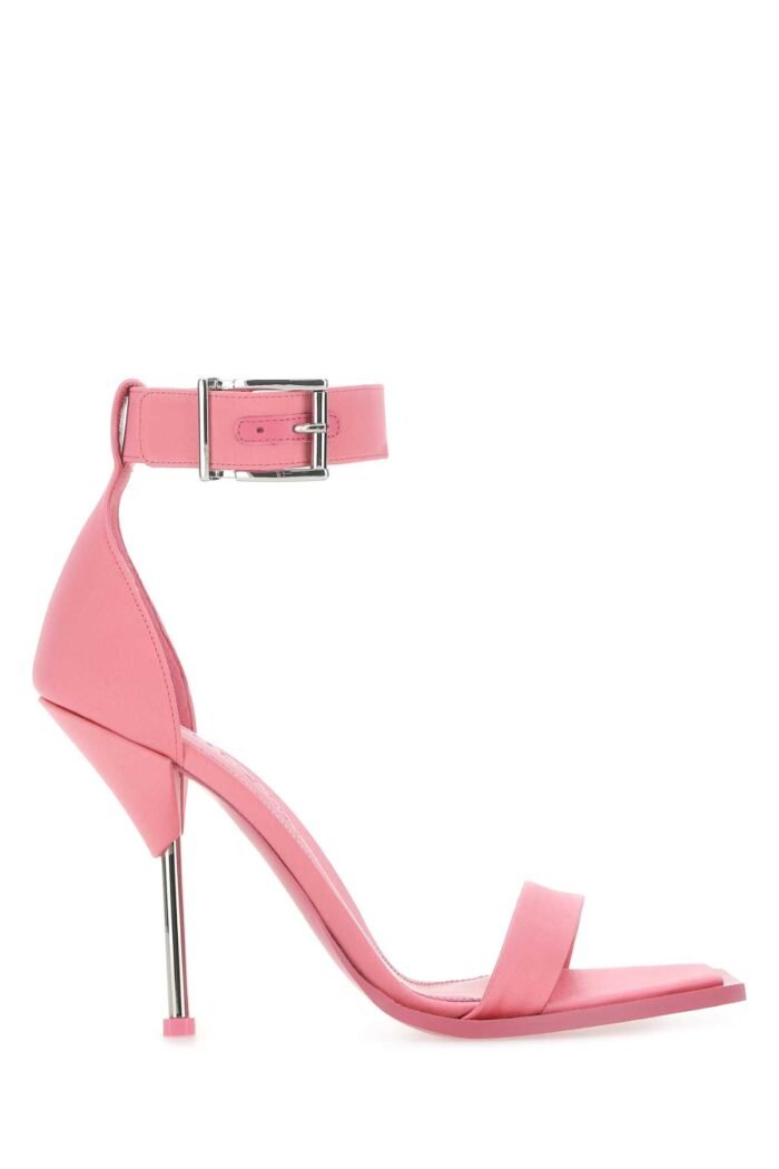 Pink satin sandals - Image 1