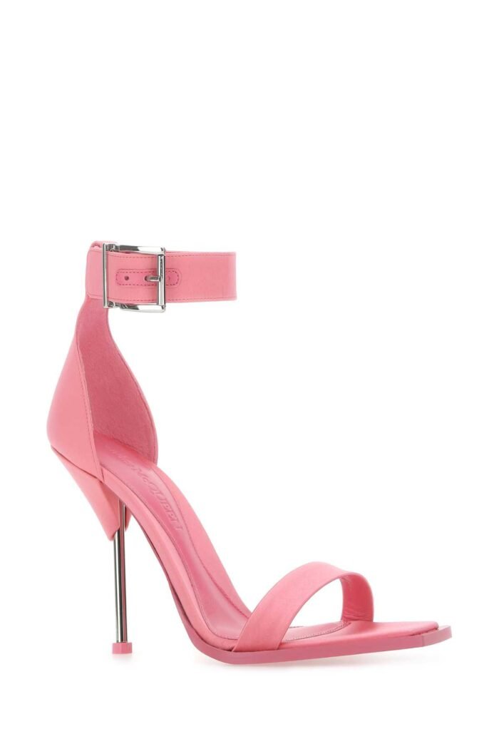 Pink satin sandals - Image 2