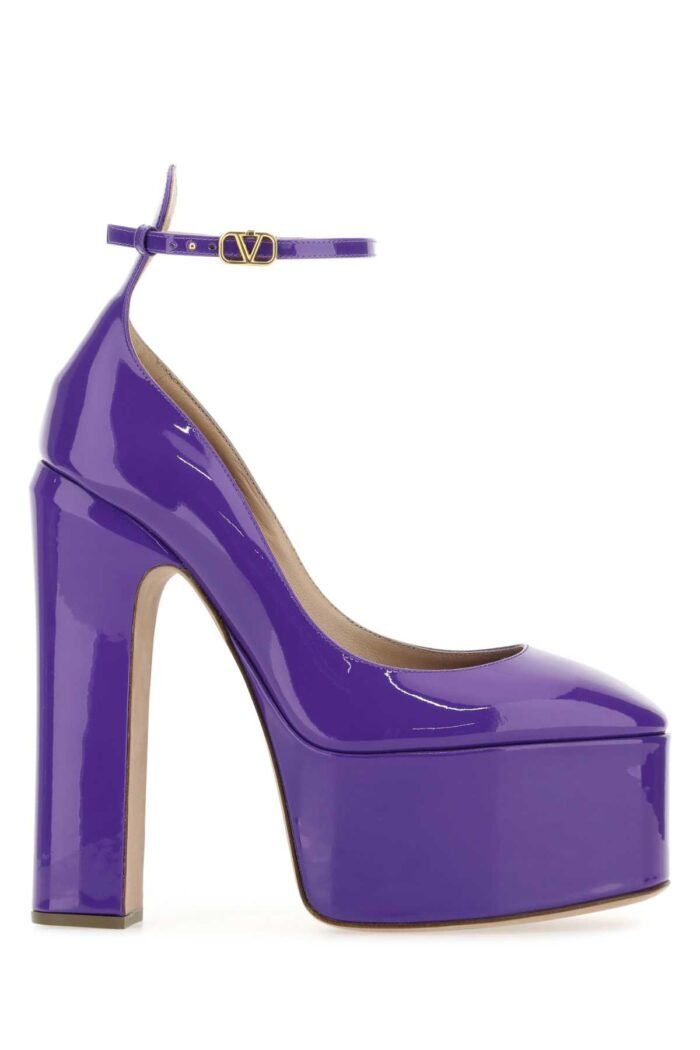 Purple leather Tan-Go pumps - Image 1