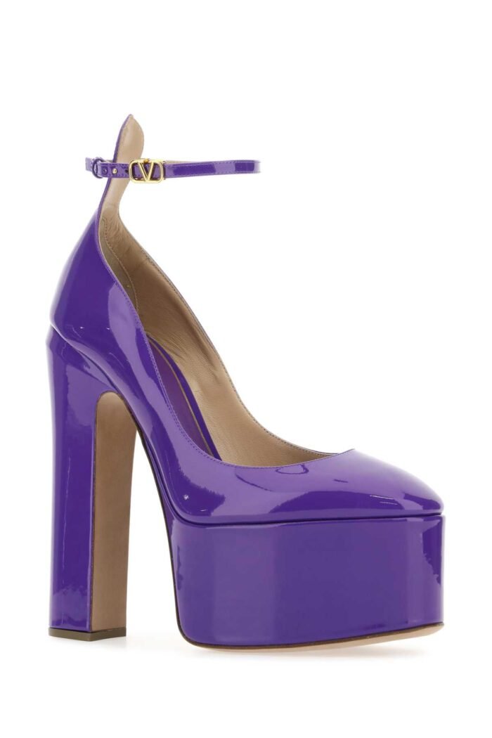 Purple leather Tan-Go pumps - Image 2